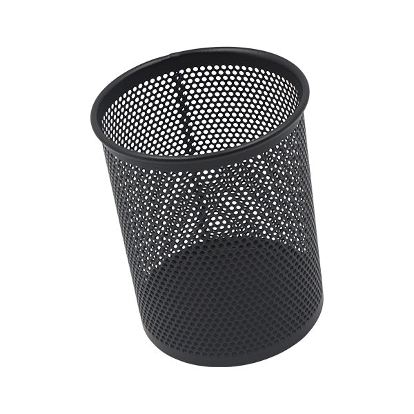 Porta bolígrafos redondo malla negra
