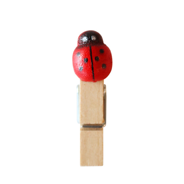 Prensa de madera para manualidades diseño mariquita 10 unidades
