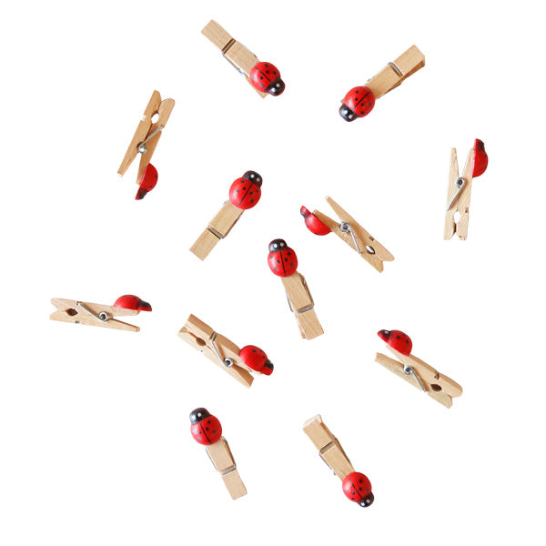 Prensa de madera para manualidades diseño mariquita 10 unidades