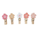 Prensa de madera para manualidades diseño flores 10 unidades