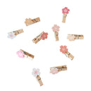 Prensa de madera para manualidades diseño flores 10 unidades