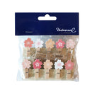 Prensa de madera para manualidades diseño flores 10 unidades