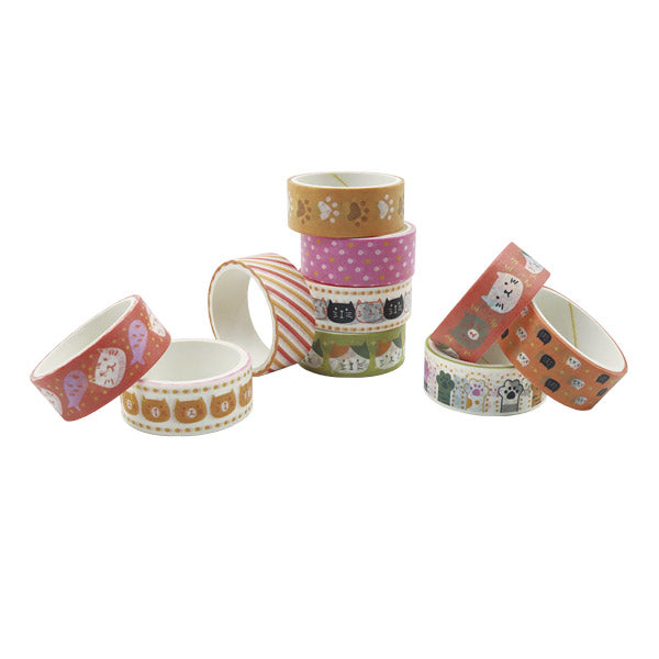 Cinta adhesiva washi tapes caja 10 rollos