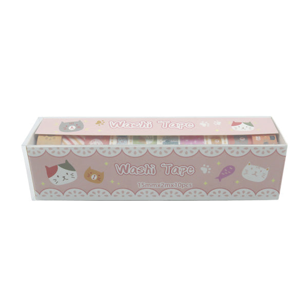 Cinta adhesiva washi tapes caja 10 rollos