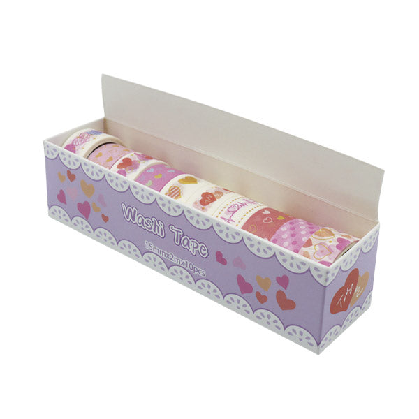 Cinta adhesiva washi tapes caja 10 rollos