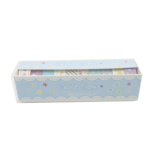 Cinta adhesiva washi tapes caja 10 rollos