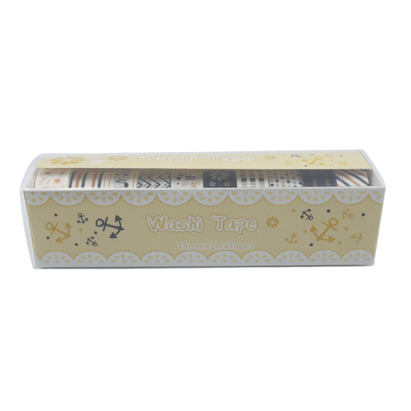 Cinta adhesiva washi tapes caja 10 rollos