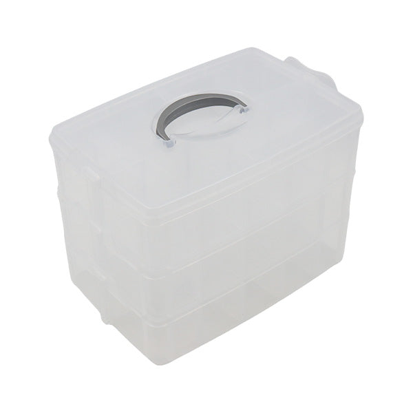 Caja organizadora tres niveles 30 compartimentos 25x19x16 cm