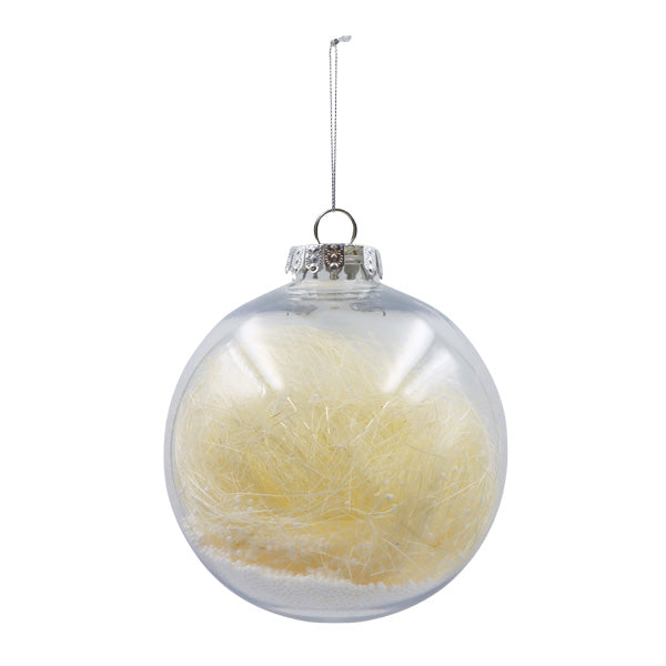 Esfera transparente dorada 15cm