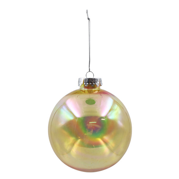 Esfera transparente amarilla 12cm