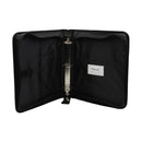 Portafolio con zipper estampado negro 29x33x6 centimetros