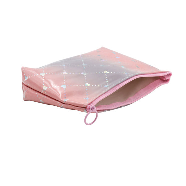 Cartuchera rectangular tornasol corazones