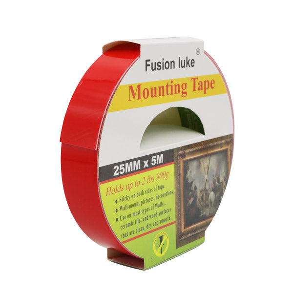 Cinta montaje 25mmx5mts roja