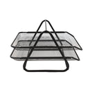 Papelera 2 niveles malla negra