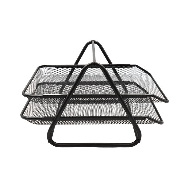 Papelera 2 niveles malla negra