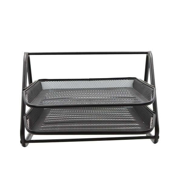 Papelera 2 niveles malla negra