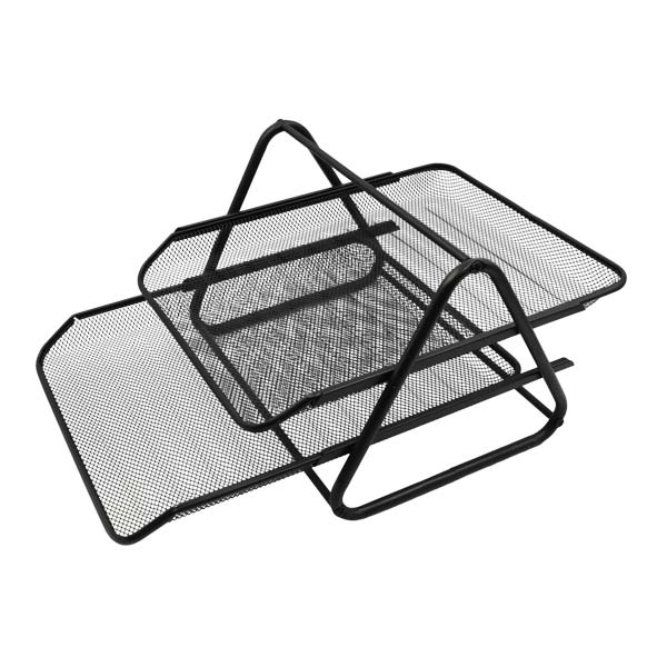 Papelera 2 niveles malla negra