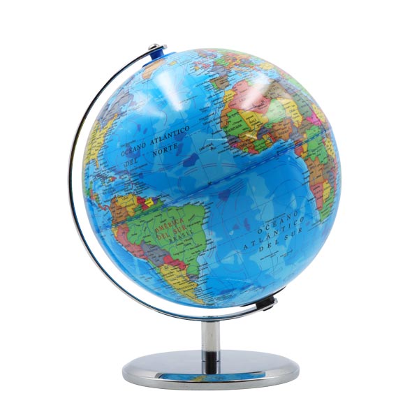 Globo terráqueo PVC con luz USB 20cm