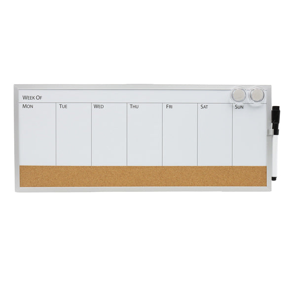 Pizarra magnética calendario semanal 3 en 1 19X45.7cm