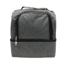 Lonchera color gris con doble zipper