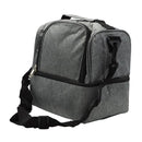 Lonchera color gris con doble zipper