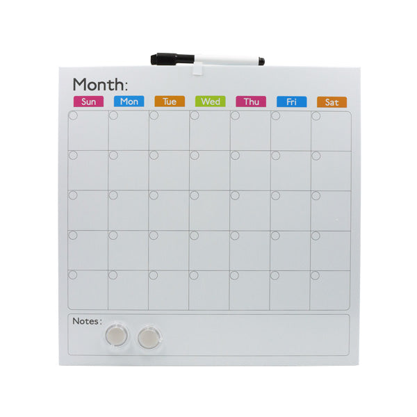 Pizarra magnética calendario mensual 35.5x35.5CM