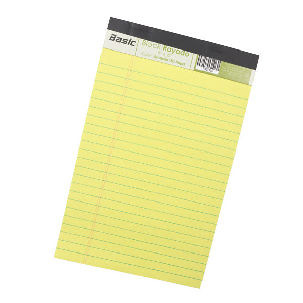 Block apuntes amarillo 5x8" 12 unidades
