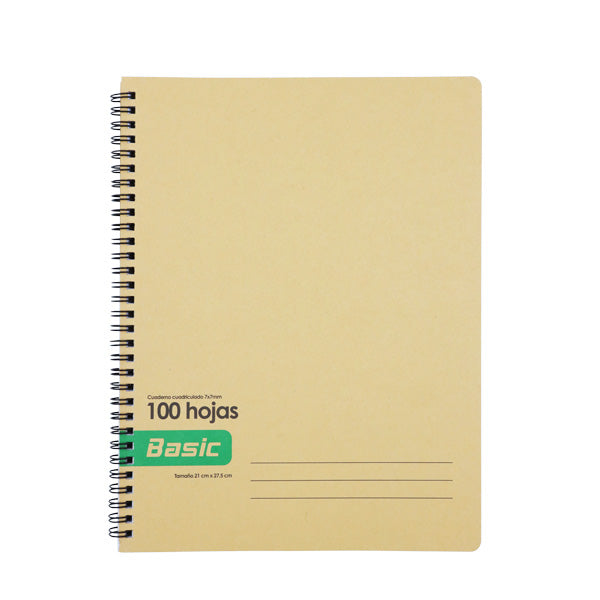 Cuaderno kraft cuadriculado 7x7mm 100 hojas