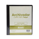 Portafolio 3 aros 1/2" color negro Basic