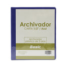 Portafolio 3 aros 1/2" color azul Basic