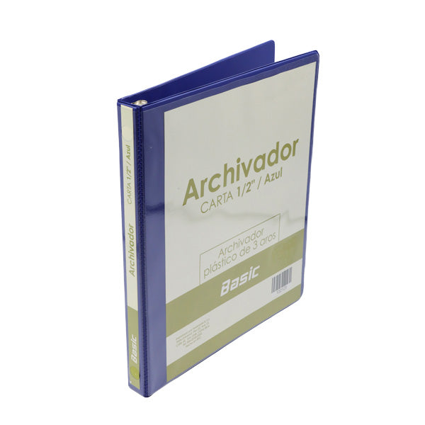 Portafolio 3 aros 1/2" color azul Basic