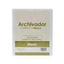 Portafolio 3 aros 1" color blanco Basic