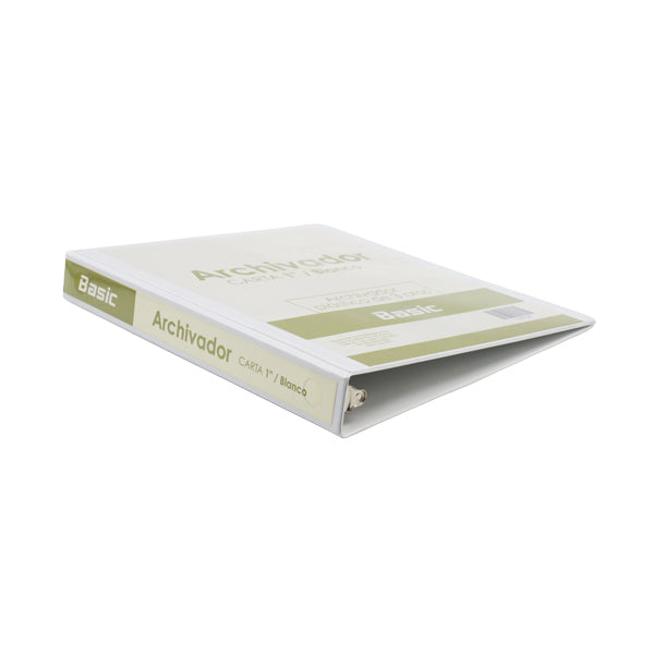 Portafolio 3 aros 1" color blanco Basic