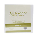 Portafolio 3 aros 2" color blanco Basic