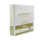 Portafolio 3 aros 2" color blanco Basic
