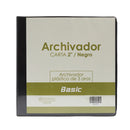 Portafolio 3 aros 2" color negro Basic