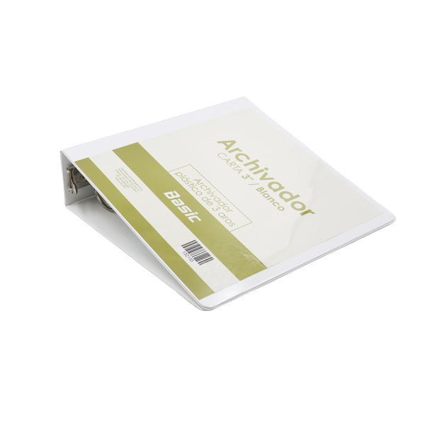 Portafolio 3 aros 3" color blanco Basic