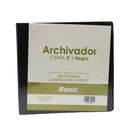 Portafolio 3 aros 3" color negro Basic