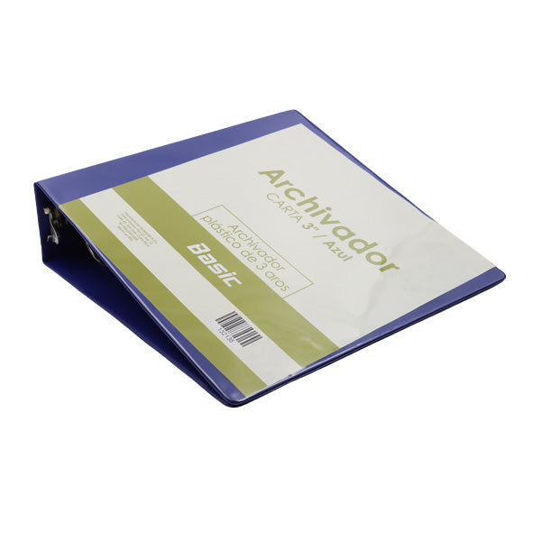 Portafolio 3 aros 3" color azul Basic
