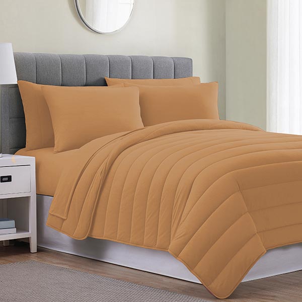 Edredón de 3 piezas Full Queen mostaza