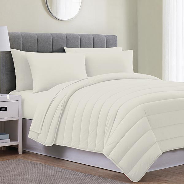 Edredón de 2 piezas Twin crema