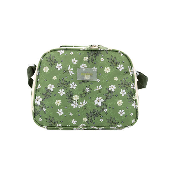 Lonchera flores verde