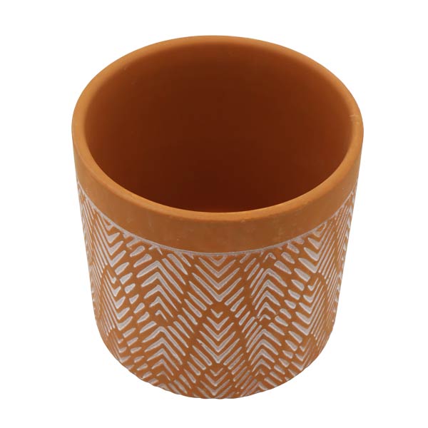 Maceta decorativa de arcilla