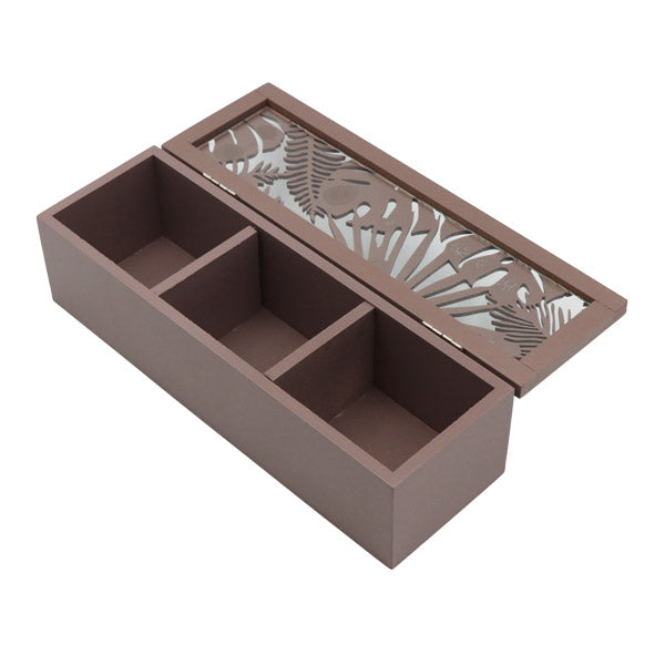 Caja para té 3 divisiones café