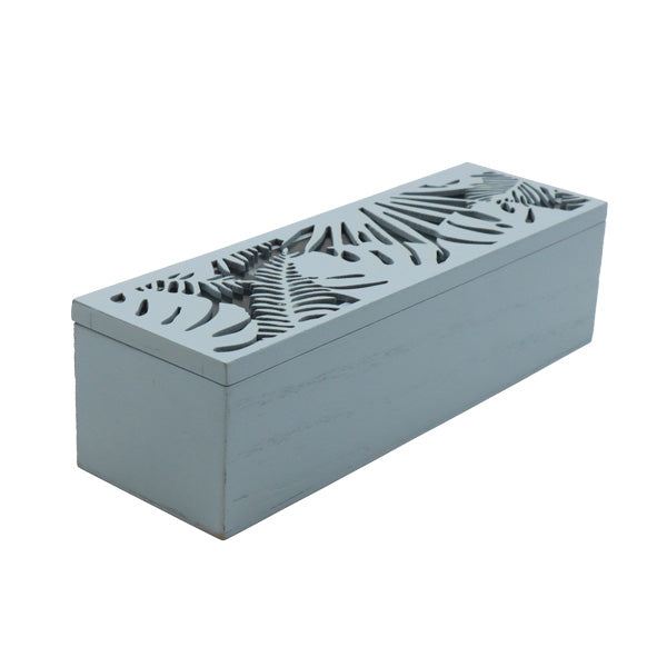 Caja para té 3 divisiones verde