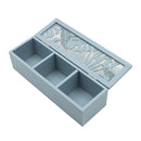 Caja para té 3 divisiones verde