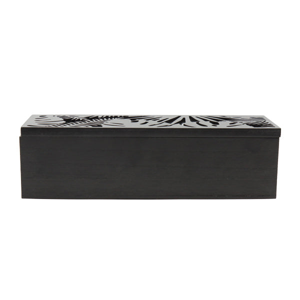 Caja para té 3 divisiones negro