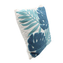 Cojín decorativo hojas azul