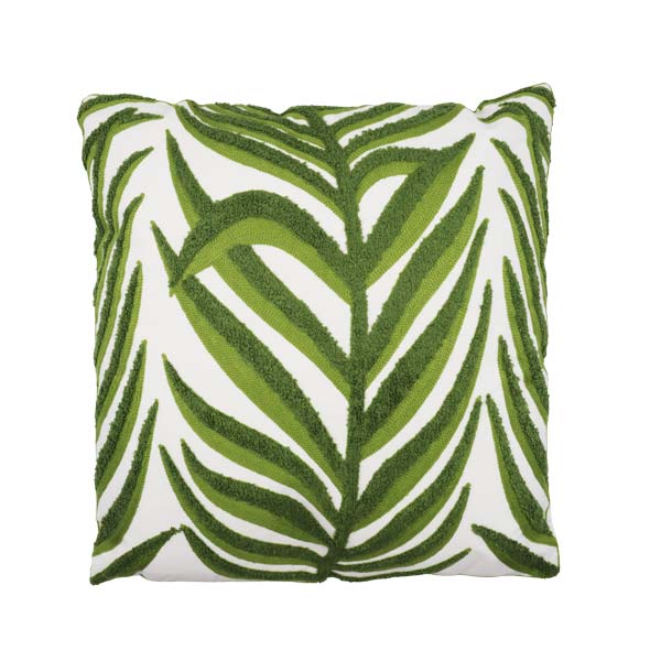 Cojín decorativo hojas verdes