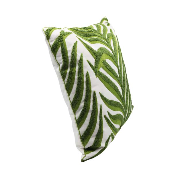 Cojín decorativo hojas verdes